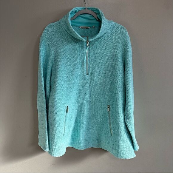 Soft Surroundings Westport Pullover Turquoise 1X - Picture 2 of 7
